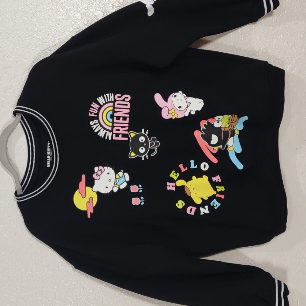 Hello Kitty And Friends By Sanrio Black Sweatshirt with Colorful Friends Design - Picture 3 of 17